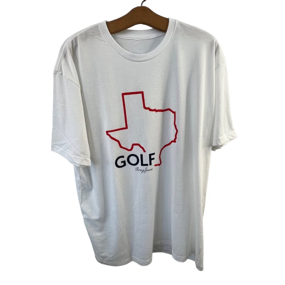 Swing Juice Texas Golf Tshirt Size Large White Cotton State Outline Unisex